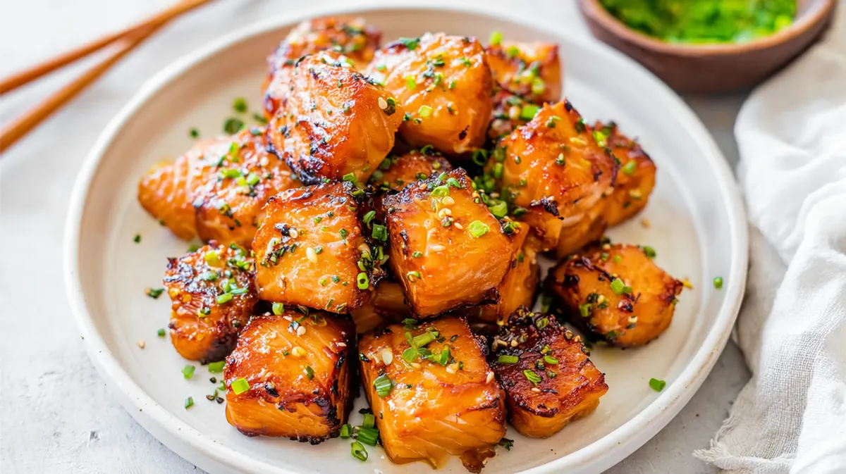 Air fryer salmon bites