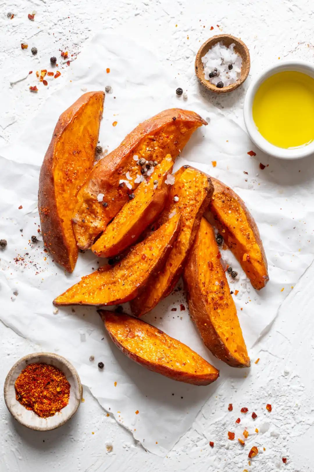 air fryer sweet potato wedges - ingredients