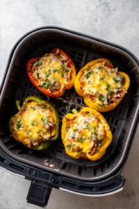 Place the stuffed peppers in the air fryer