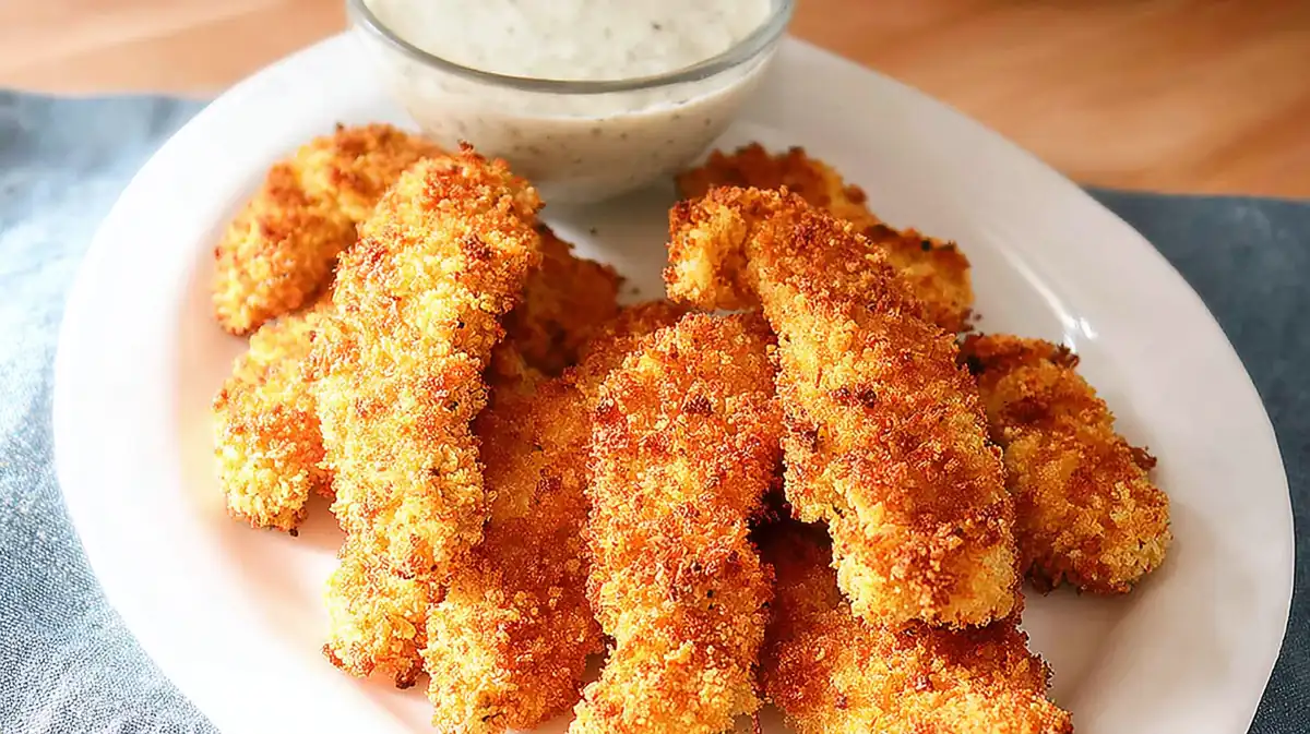 Crispy air fryer chicken tenders with panko
