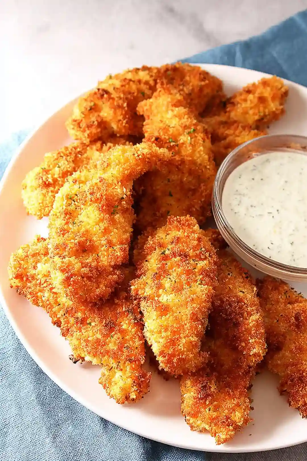 Crispy air fryer chicken tenders with panko