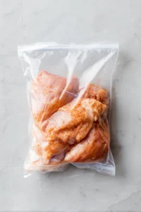 Seal the bag and toss gently to coat the chicken evenly