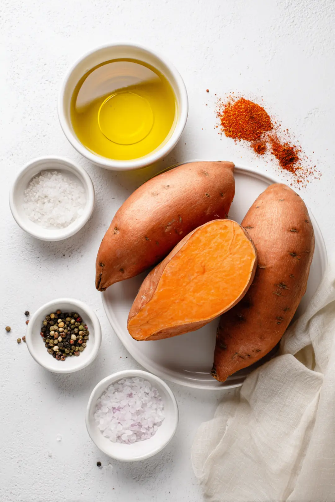 air fryer vs oven sweet potato comparison - ingredients