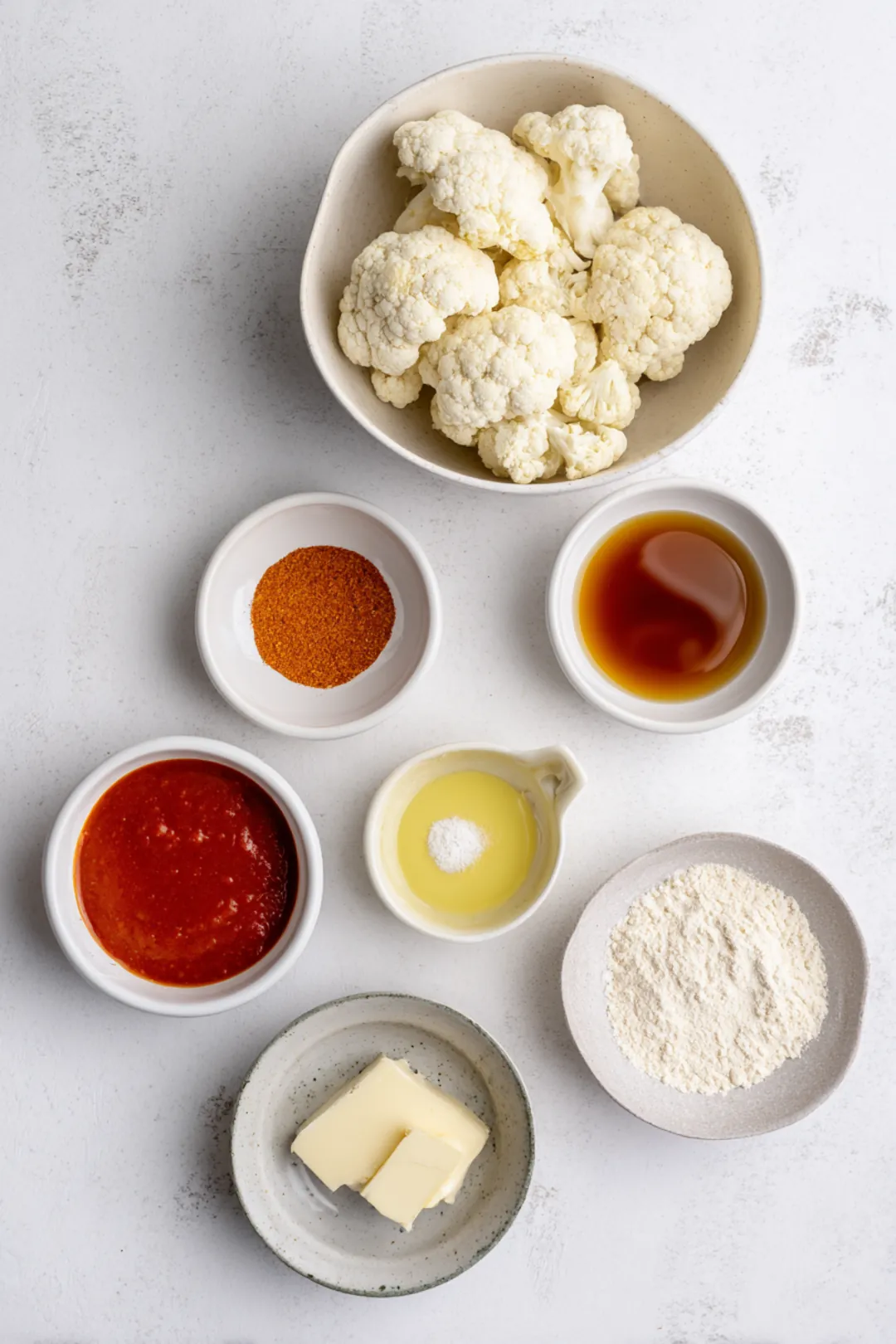 buffalo cauliflower bites without vinegar - ingredients