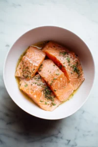 Marinate the salmon fillets