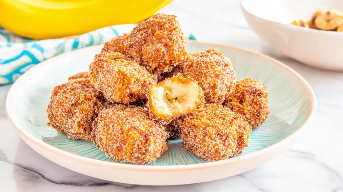 5-minute air fryer banana fritters no sugar