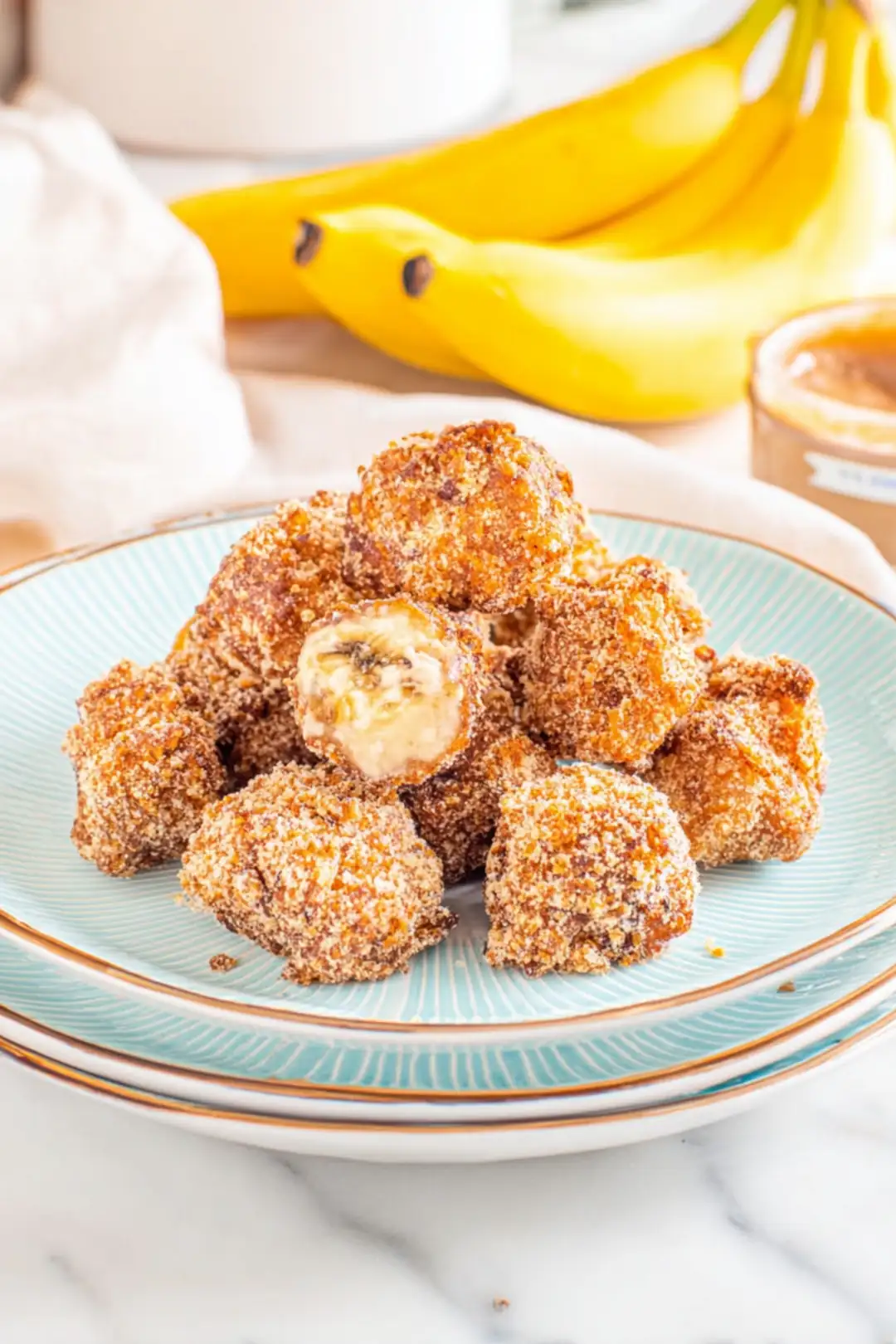 5-minute air fryer banana fritters no sugar