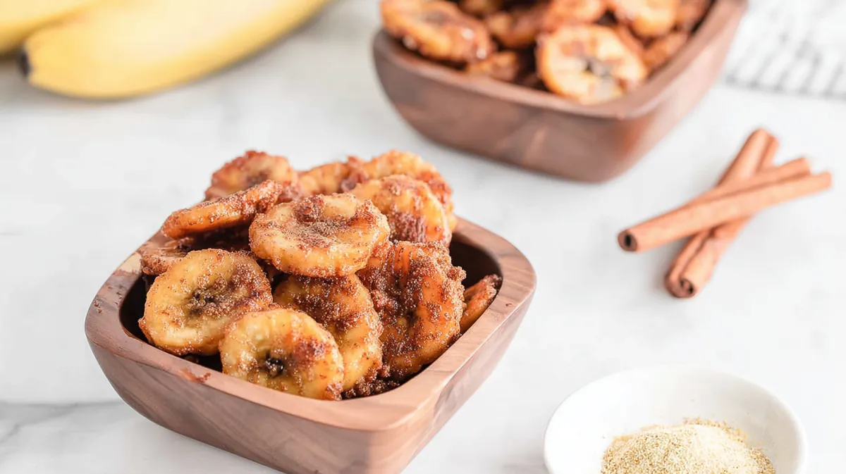 Air fryer banana snacks with cinnamon
