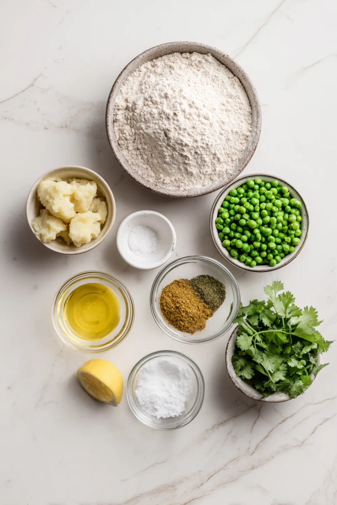 air fryer crispy samosas - ingredients