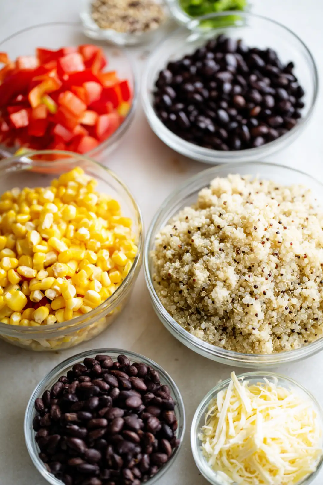 air fryer stuffed bell peppers - ingredients