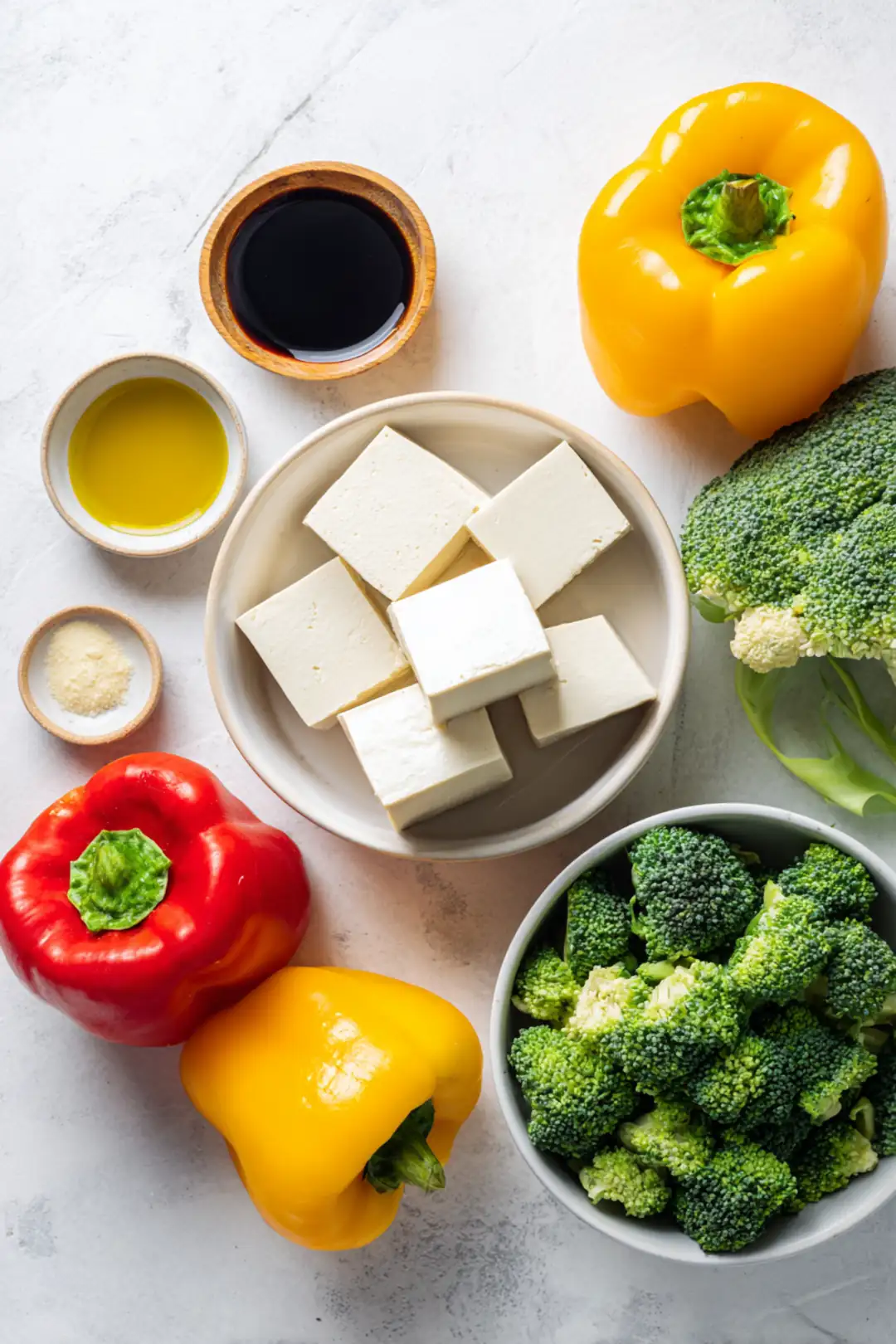 air fryer tofu meal prep bowl ideas - ingredients