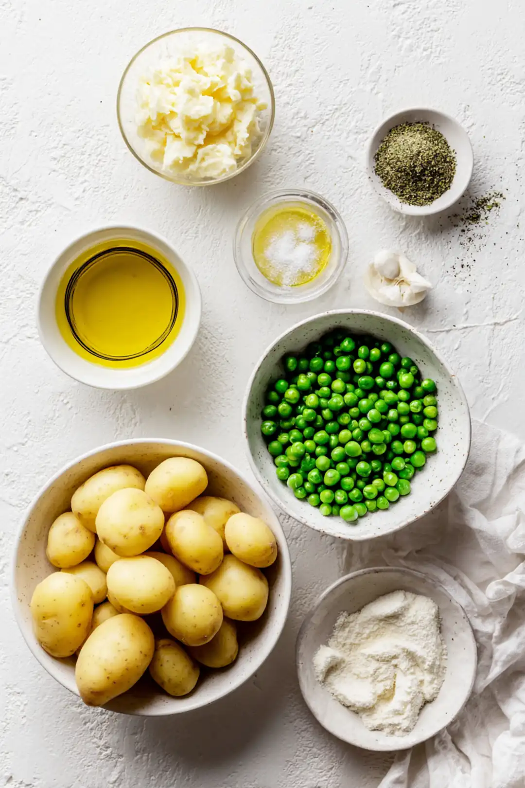 easy potato and pea filling ingredients