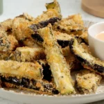 Mediterranean-style air fryer eggplant fries