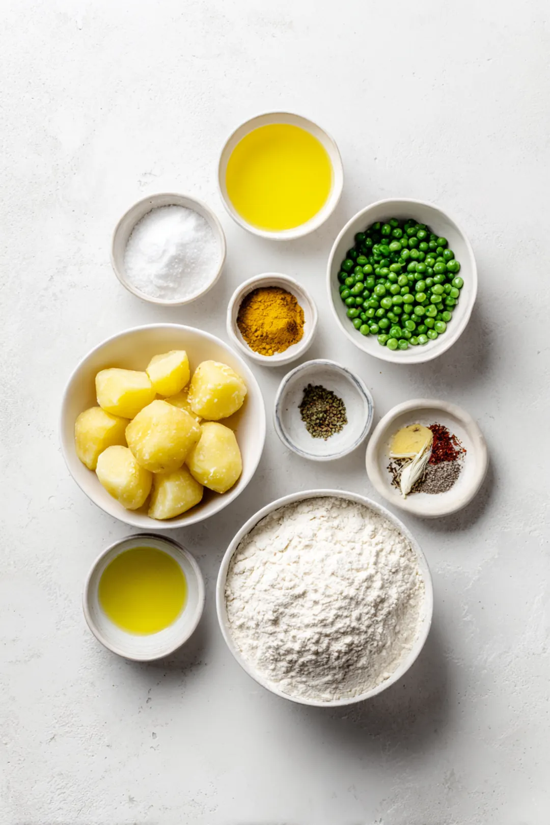 spicy air fryer samosas - ingredients