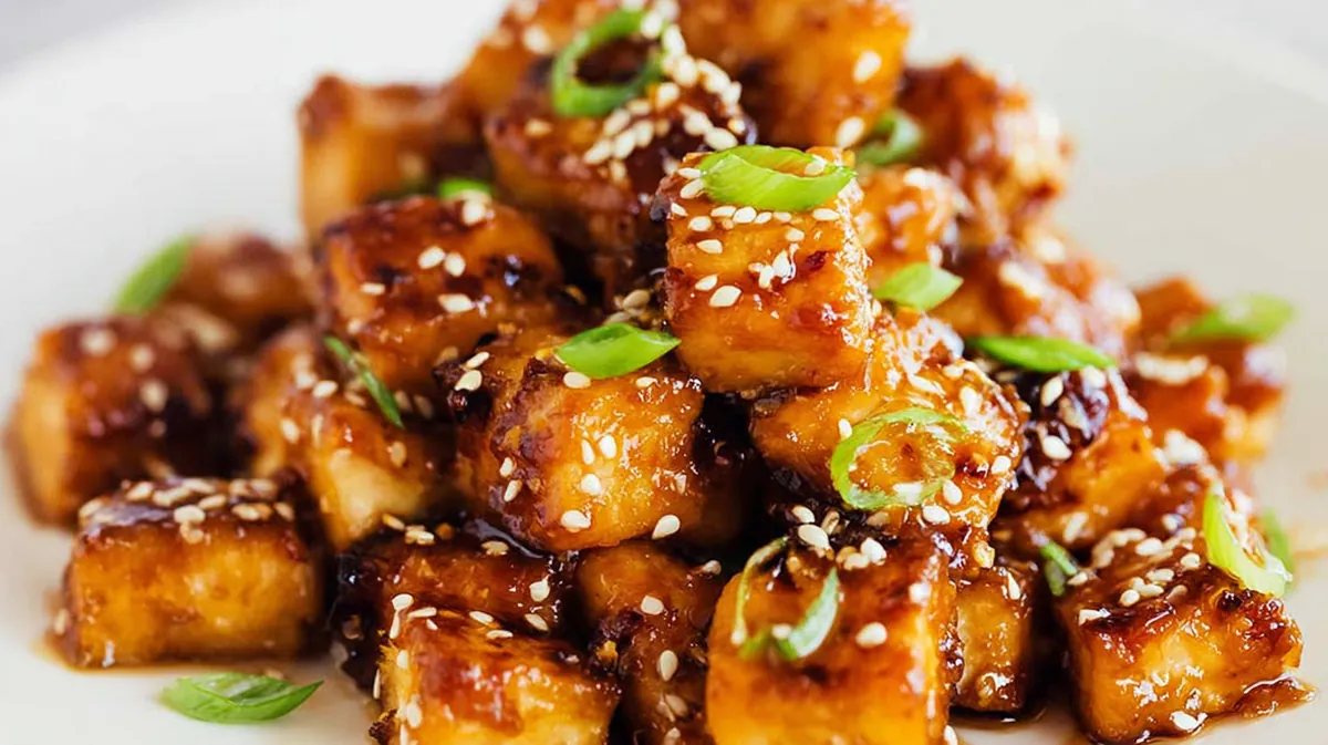 sticky soy garlic tofu bites