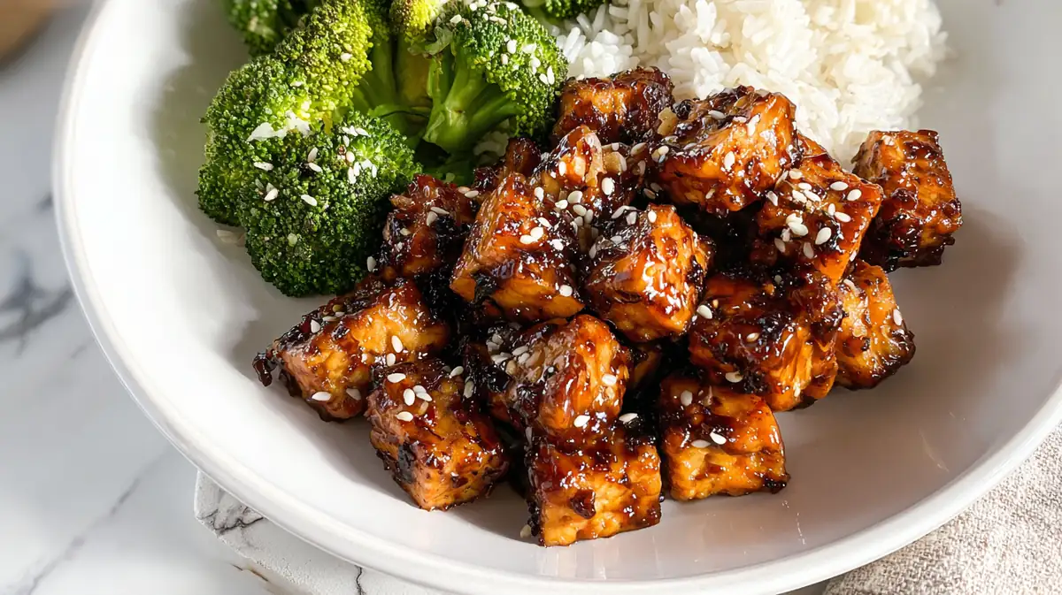 air fryer tofu bites with sticky glaze