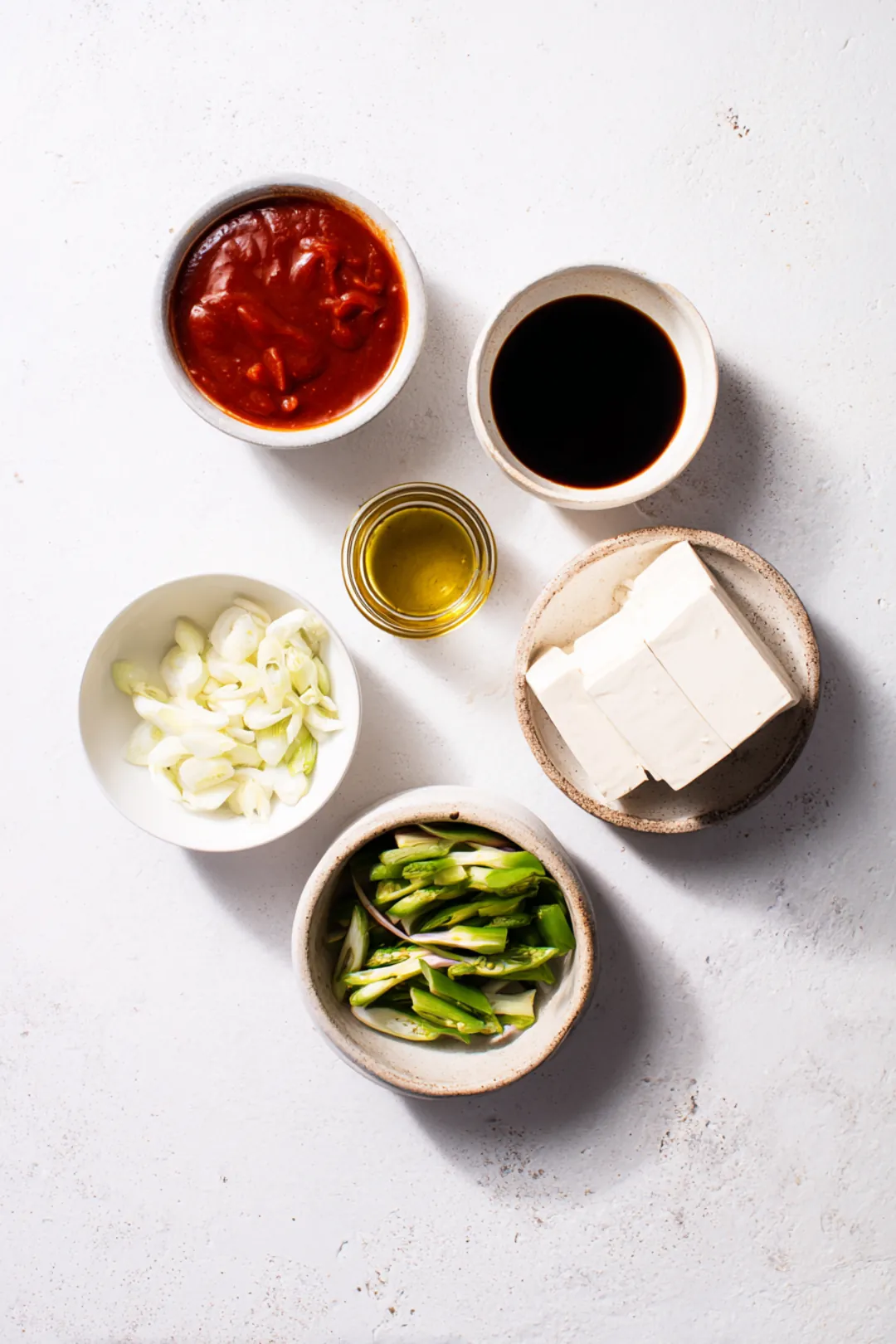 Air fryer tofu bowl healthy lunch - ingredients