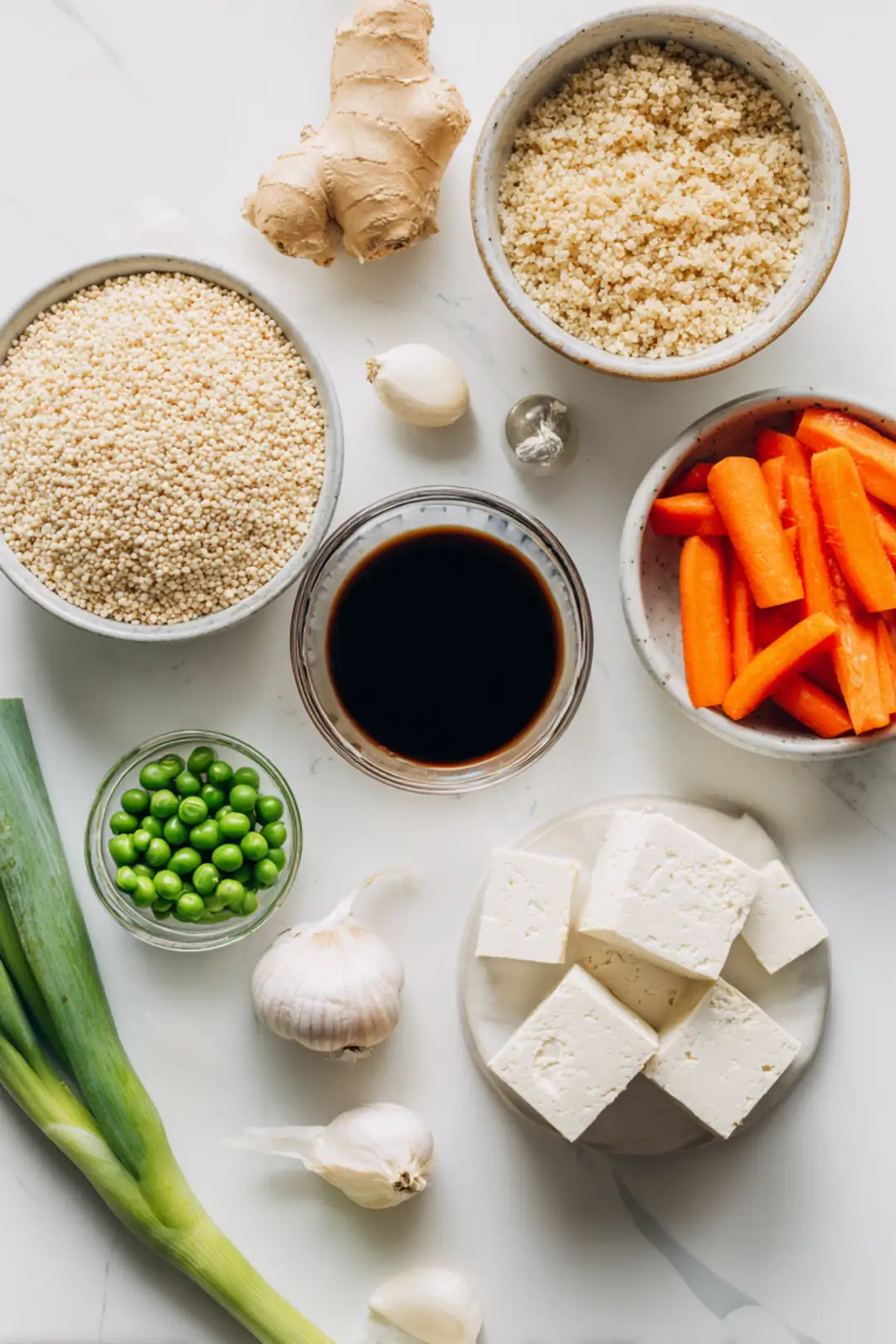 air fryer tofu grain bowl recipe ingredients