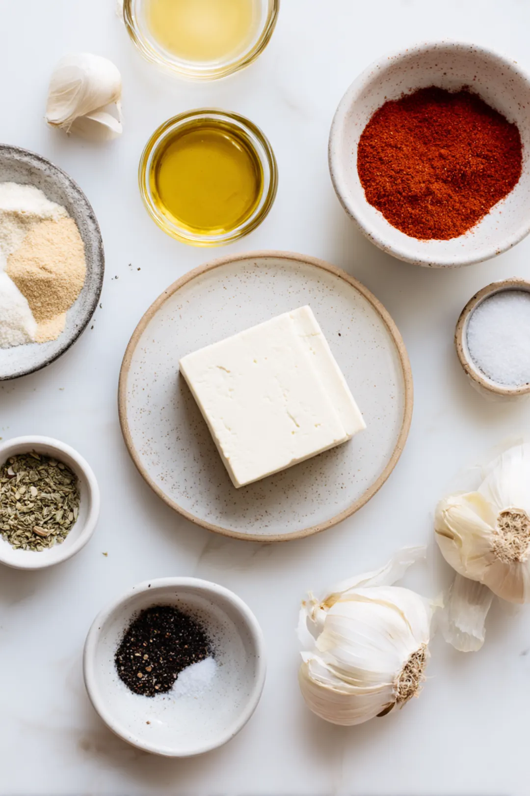 air fryer tofu no corn flour - ingredients