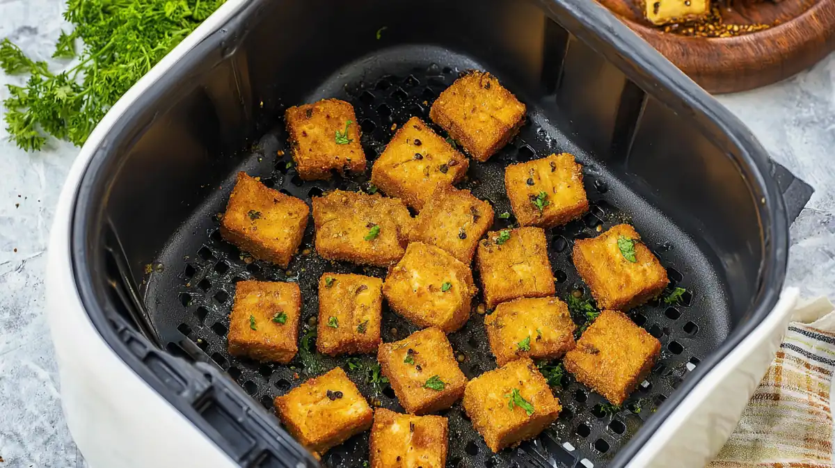 air fryer tofu snack crispy vegan protein