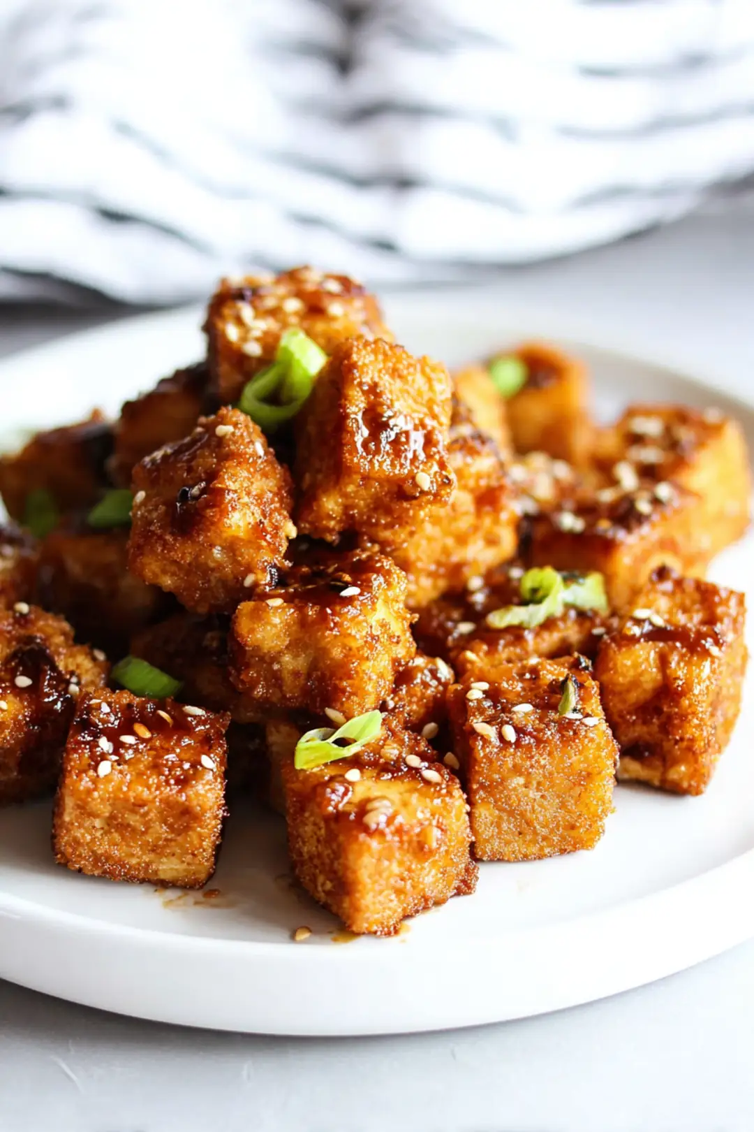 Air fryer tofu snacks soy garlic