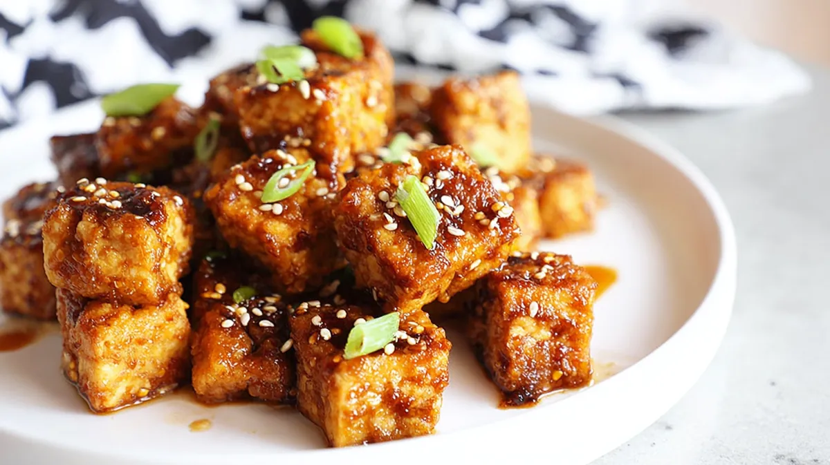 Air fryer tofu snacks with soy garlic