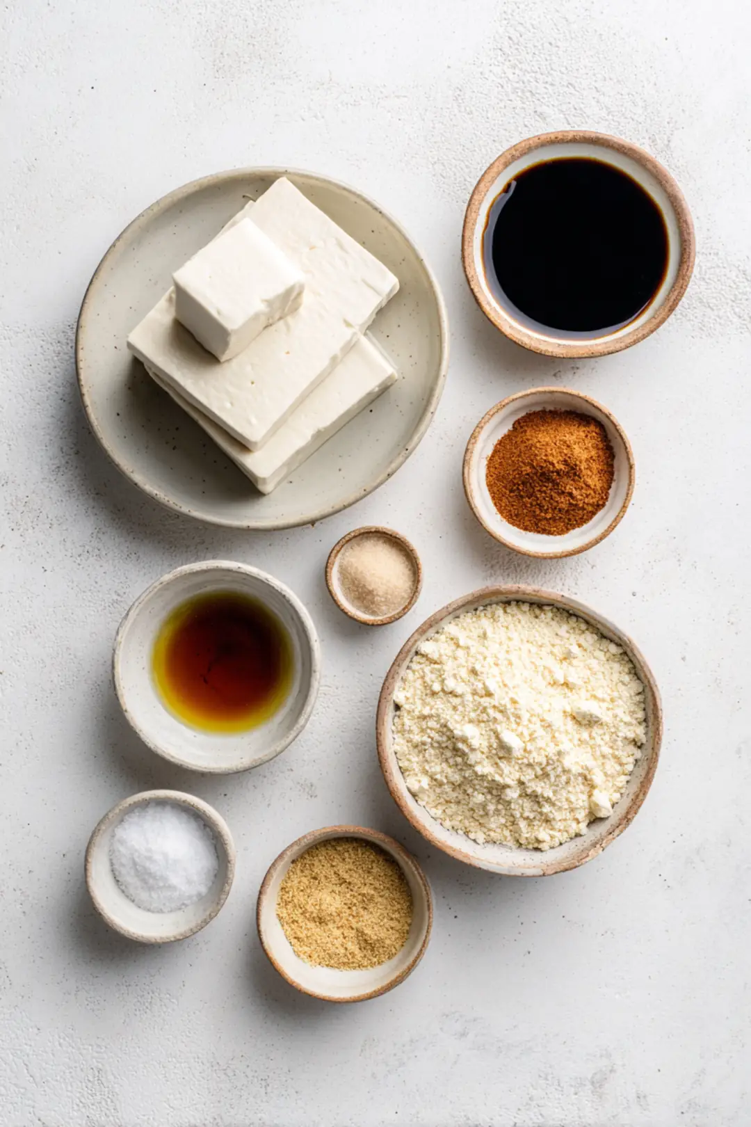 cornstarch-free air fryer tofu recipe - ingredients