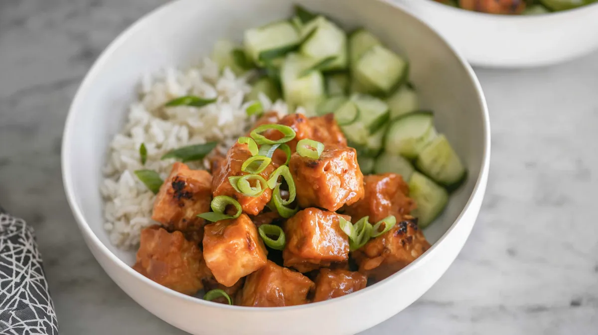 Make ahead air fryer tofu bowls