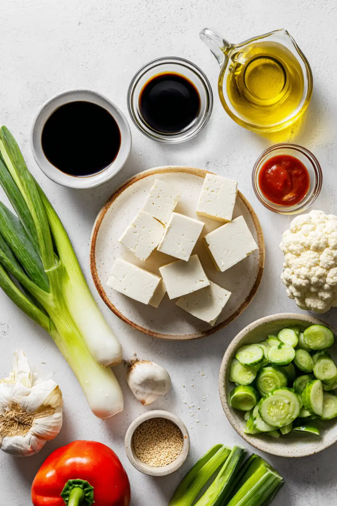 Make ahead air fryer tofu bowls - ingredients