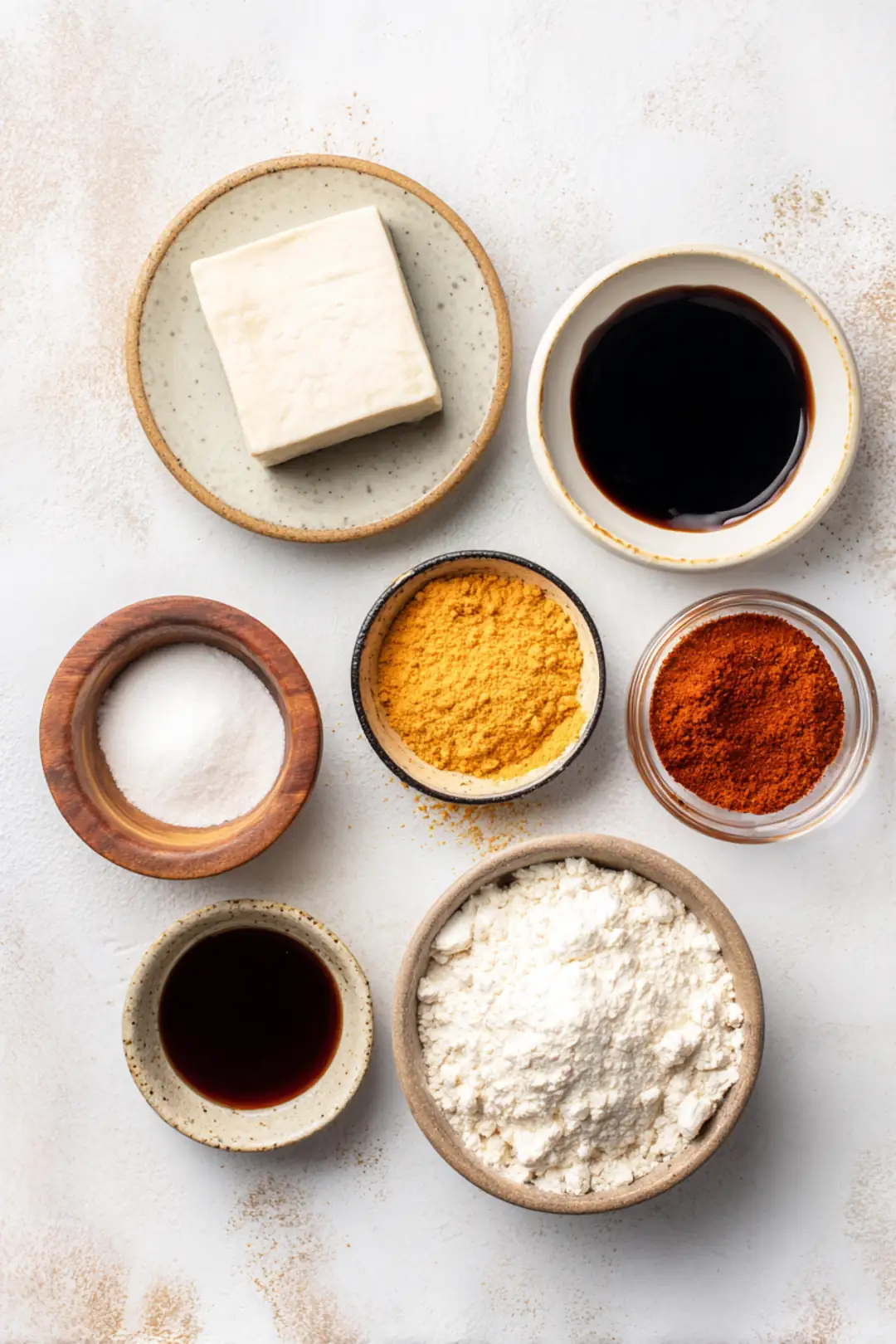 Oil-free and cornstarch-free air fryer tofu ingredients