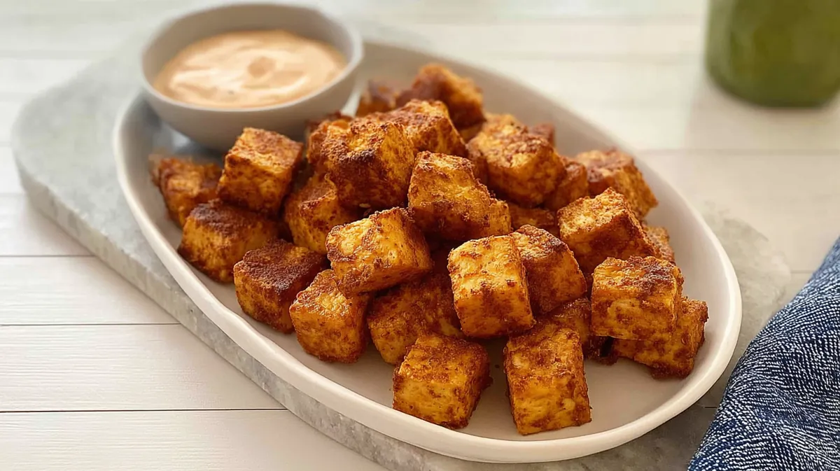 oil-free & cornstarch-free air fryer tofu