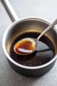 Prepare the sauce by combining soy sauce, maple syrup, rice vinegar, and sesame oil in a saucepan