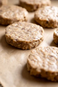 Shape the mixture into patties about 1/2 inch thick, ensuring they are all uniform in size.