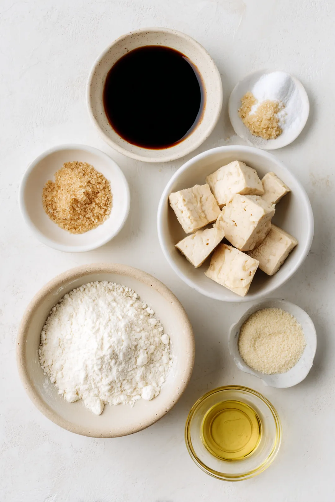 sticky soy garlic air fryer tofu bites - ingredients