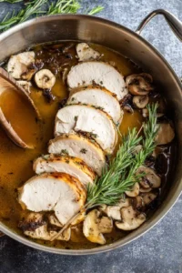 Add sliced leftover turkey to the pan and heat through