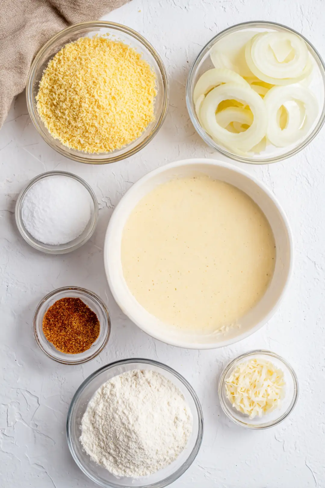 air fryer onion rings with panko - ingredients