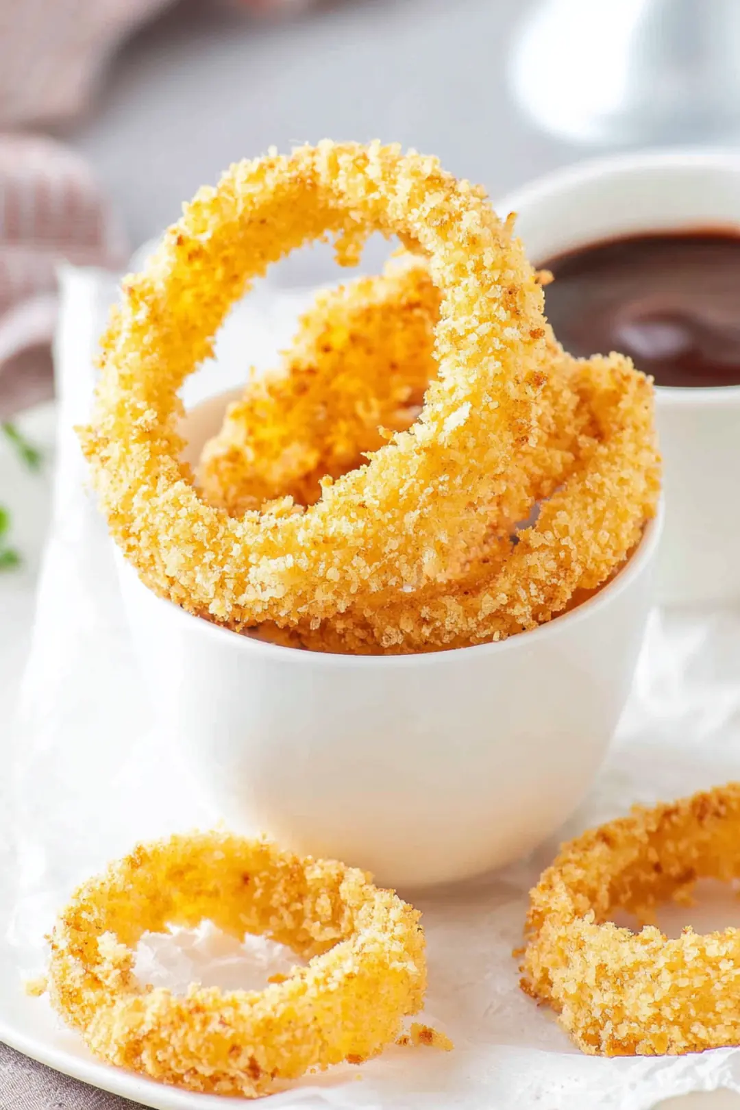 Air fryer onion rings with panko