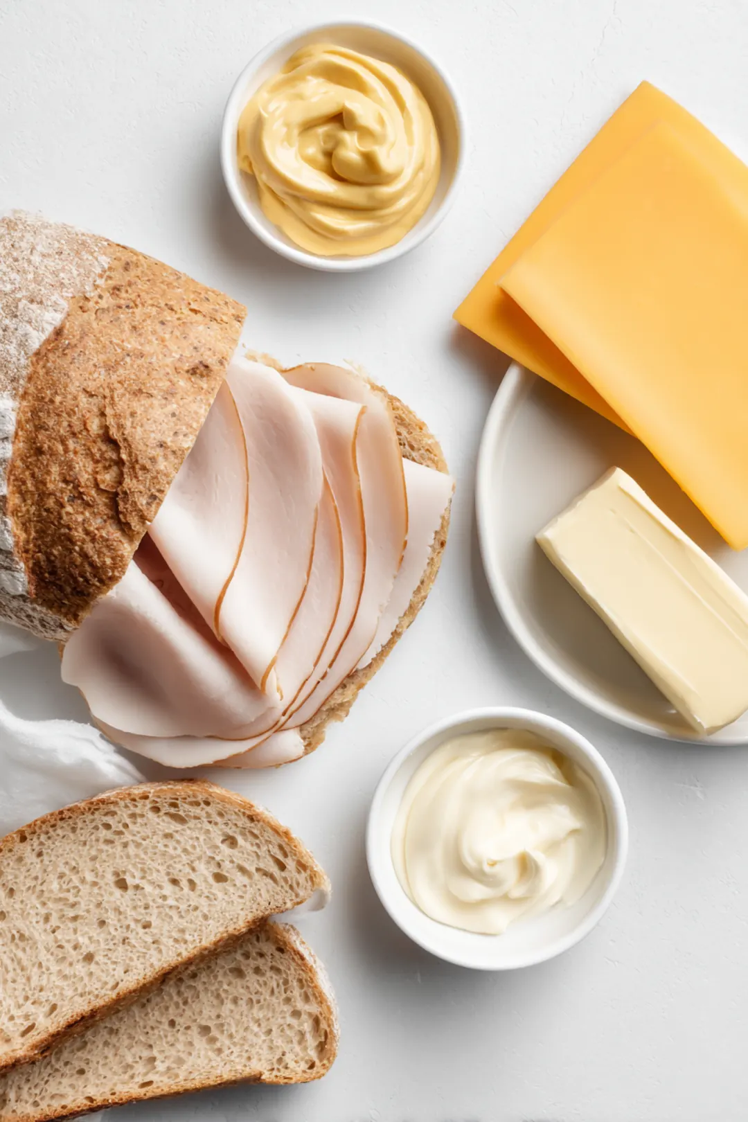 air fryer sourdough turkey melt - ingredients