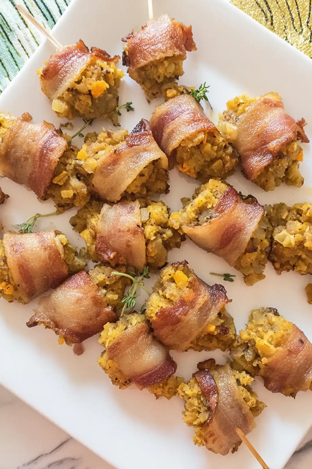 Air fryer turkey bacon wrapped stuffing