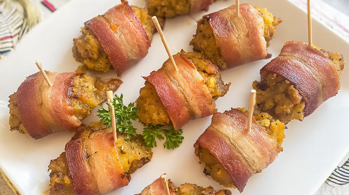 air fryer turkey bacon wrapped stuffing