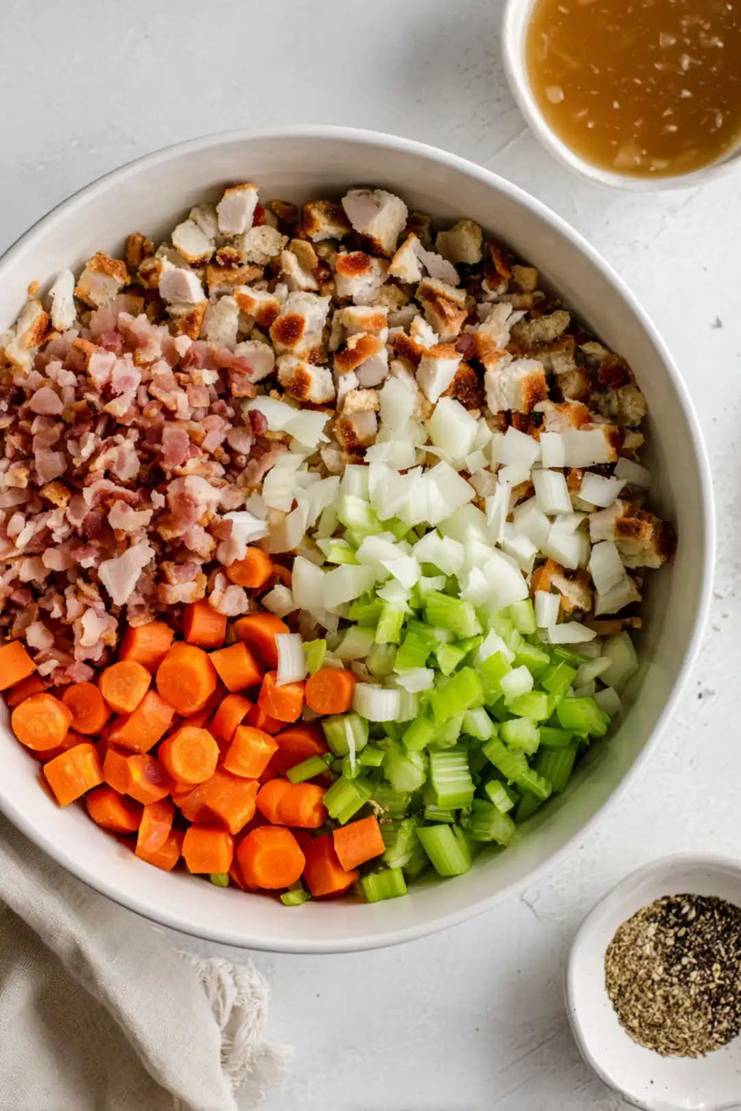 air fryer turkey bacon wrapped stuffing - ingredients
