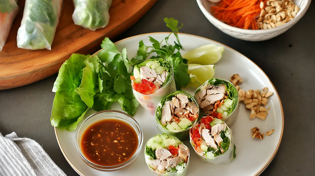 leftover turkey spring rolls