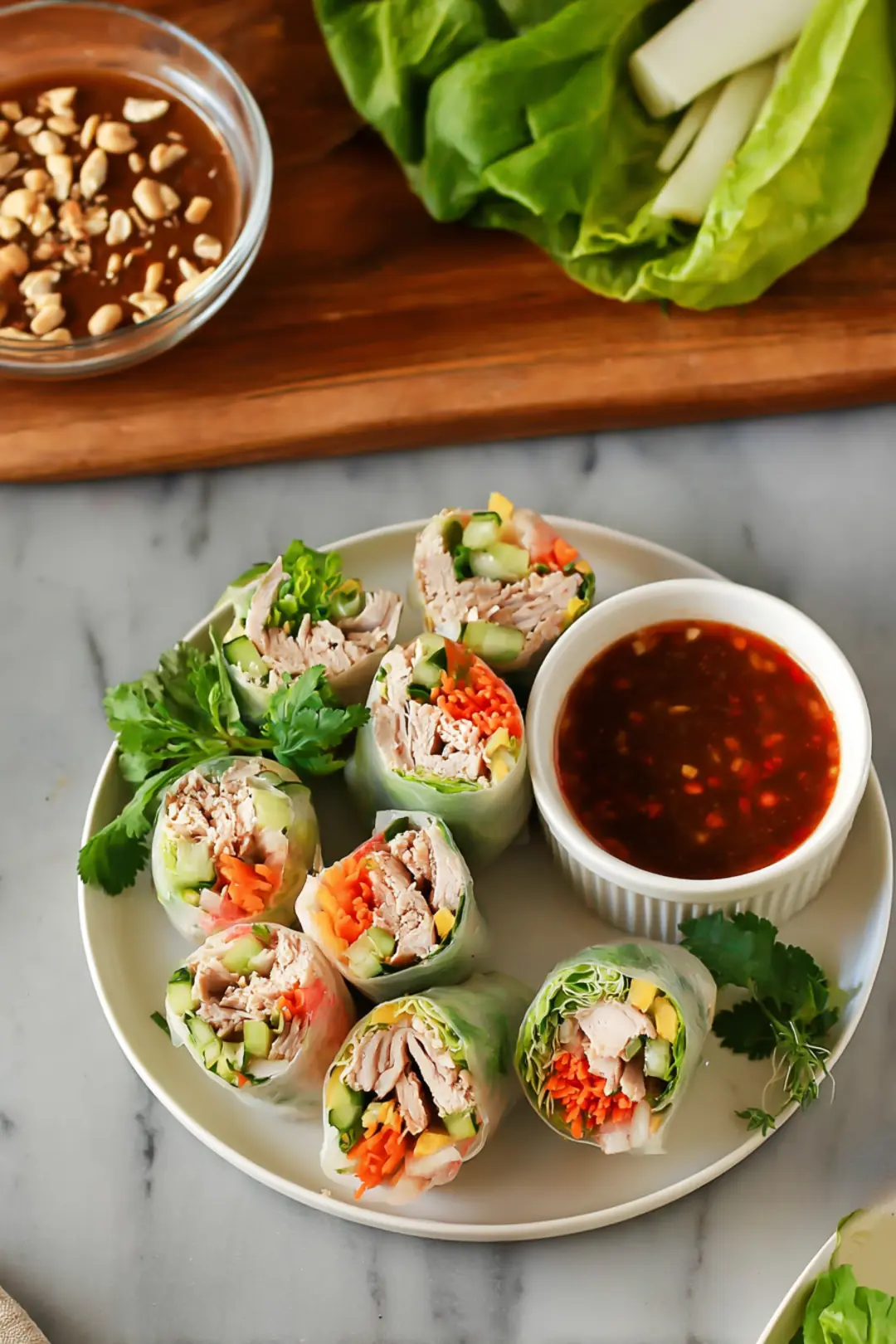 leftover turkey spring rolls