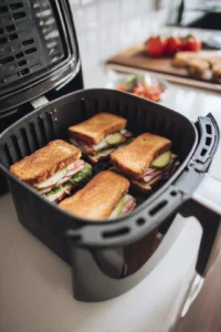 Place the sandwiches in the air fryer basket