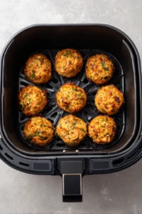Preheat the air fryer to 375°F and arrange the stuffing bombs in a single layer