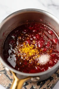 Stir in apple cider vinegar, orange zest, and salt