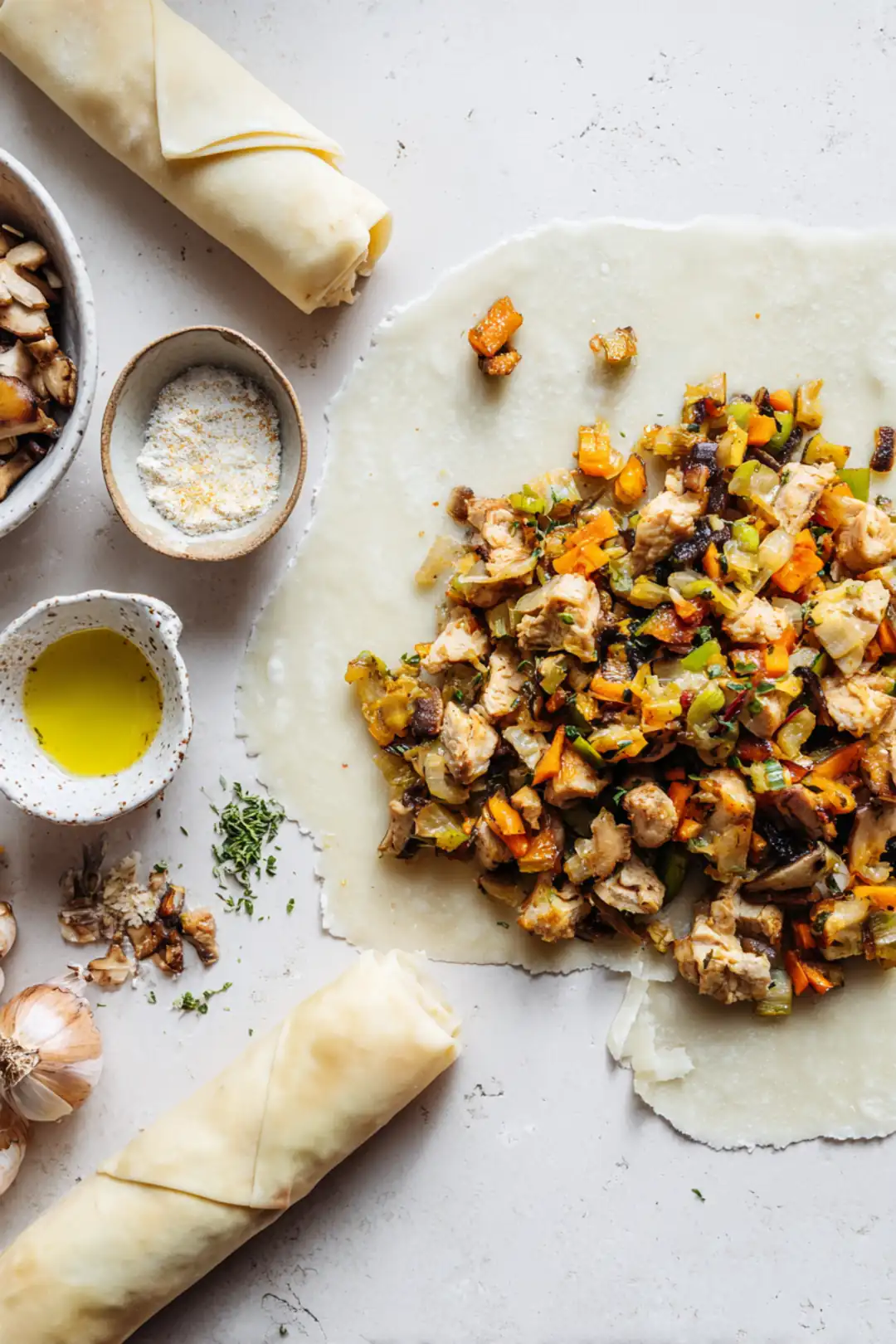 Thanksgiving egg rolls in the air fryer - ingredients