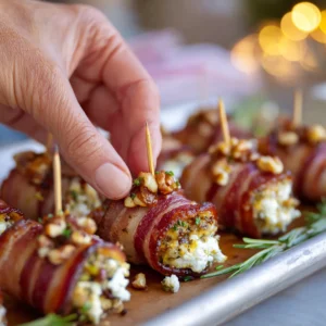 Wrap the stuffing mixture with turkey bacon