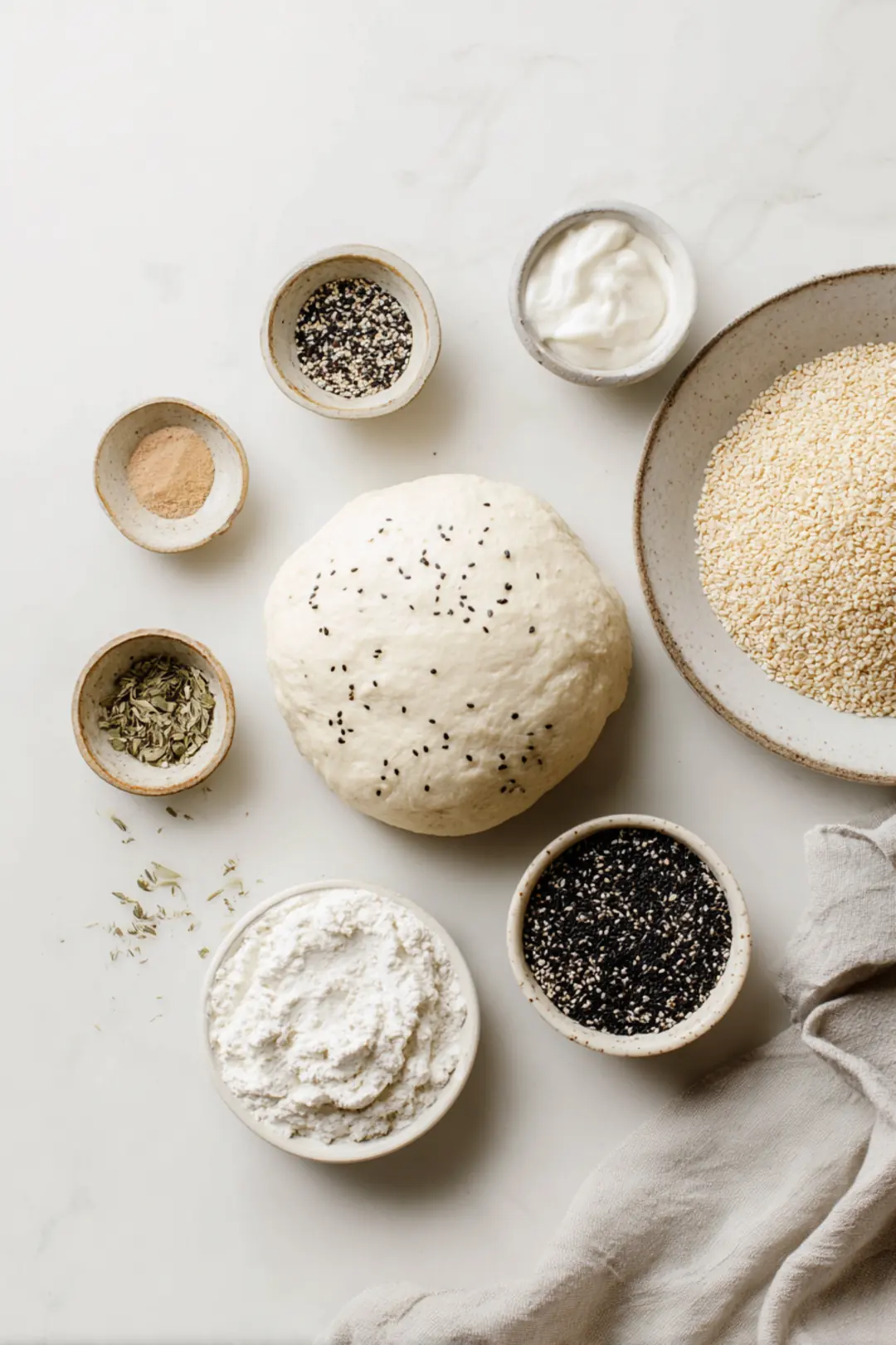 2-ingredient greek yogurt bagels air fryer - ingredients