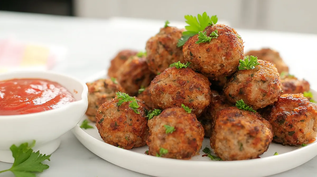 20-minute air fryer turkey meatballs